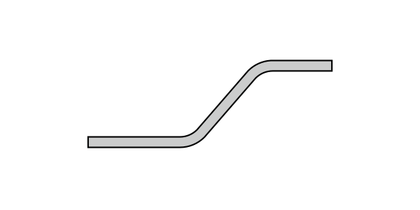An offset bend: two equal bends that move the conduit over