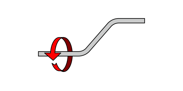 A rolled offset: an offset bent with the conduit rotated